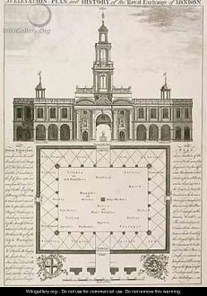 An Elevation Plan and History of the Royal Exchange of London - John Donowell